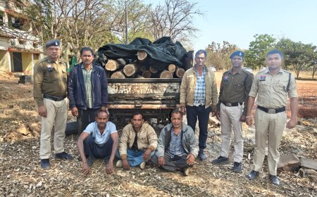 सागौन लकड़ी चोरी करने वाले 5 आरोपी को सीपत पुलिस ने किया गिरफ्तार...जेवरा जंगल से सागौन काटकर पिकअप में भरकर ले जा रहे थे जांजगीर...घेराबंदी कर पुलिस ने पकड़ा पिकअप में 16 नग सागौन लट्ठा,डीजल आरा मशीन 2.21 लाख की जब्ती