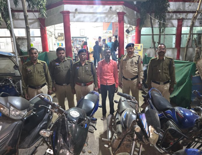 सिम्स अस्पताल से मोटरसाइकिल चोरी का खुलासा, 5 वाहन बरामद