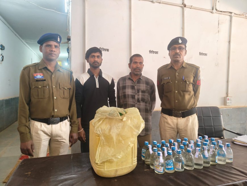 सीपत पुलिस की बड़ी कार्रवाई : नरगोडा व देवरी में रेड 15 लीटर महुआ व 6.300 लीटर देशी प्लेन शराब जब्त,दो आरोपी गिरफ्तार