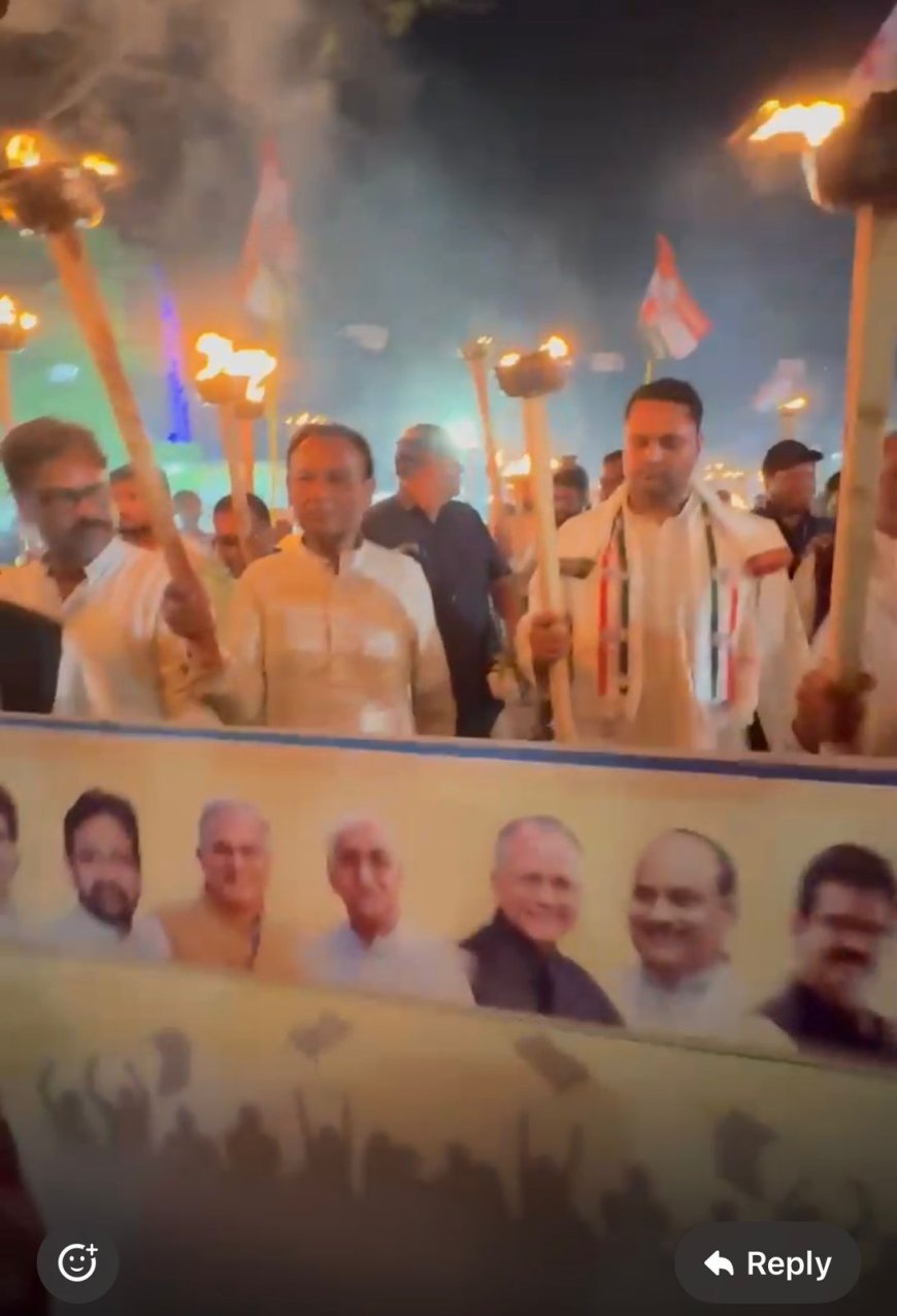 मनरेगा, धान खरीदी, जमीन गाइडलाइन सहित विभिन्न मुद्दों को लेकर निकाली गई मशाल रैली