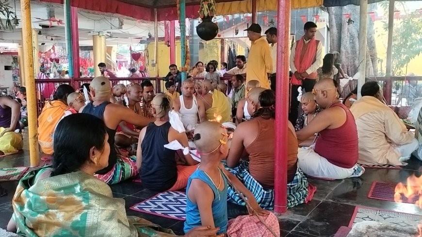 भैरव बाबा मंदिर में वैदिक मंत्रोच्चार के बीच 25 बटुकों का उपनयन संस्कार संपन्न