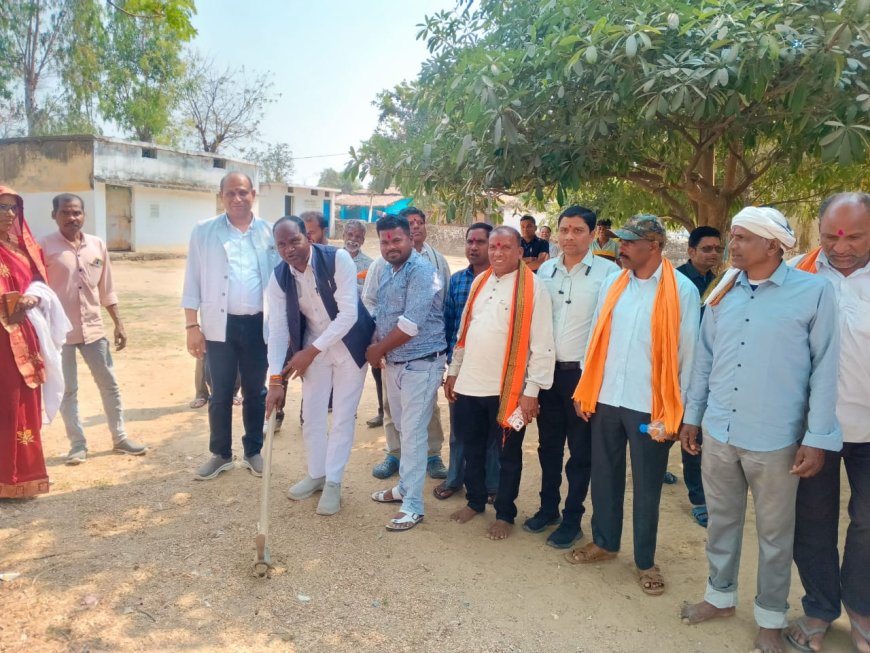 ग्राम पंचायत बोईदा में तीन आंगनबाड़ी भवनों का कटघोरा विधायक प्रेमचंद पटेल ने किया भूमिपूजन