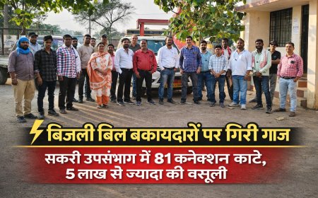बिजली बिल बकायादारों पर गिरी गाज:सकरी उपसंभाग में 81 कनेक्शन काटे, 5 लाख से ज्यादा वसूली