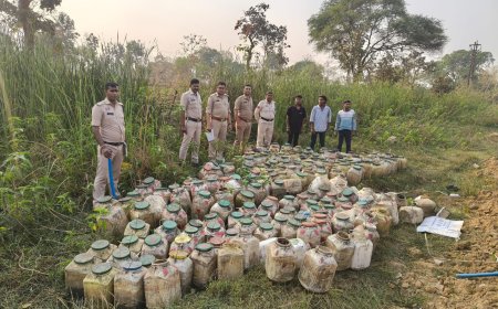 घुटकू रेलवे लाइन किनारे छुपाकर रखा था महुआ लाहन, पुलिस ने 300 डिब्बे किए नष्ट