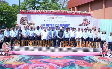 एसईसीएल में कोल इंडिया अंतर-कंपनी शतरंज प्रतियोगिता 2025-26 का भव्य शुभारंभ,निदेशक (मानव संसाधन) बिरंची दास के मुख्य आतिथ्य में हुआ प्रतियोगिता का उद्घाटन