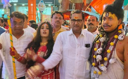 हिंदू नव वर्ष शोभायात्रा का अमर जवान चौक में रविंद्र सिंह ने किया भव्य स्वागत