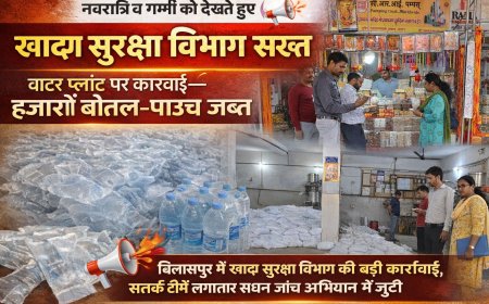नवरात्रि व गर्मी को देखते हुए खाद्य सुरक्षा विभाग सख्त, वाटर प्लांट पर कार्रवाई हजारों बोतल-पाउच जब्त