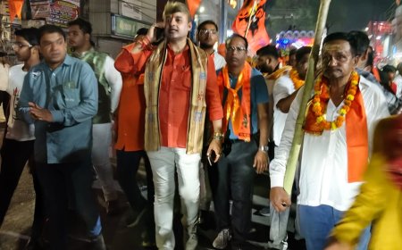 हनुमान जन्मोत्सव पर भव्य शोभायात्रा, बजरंगमय हुआ बिलासपुर