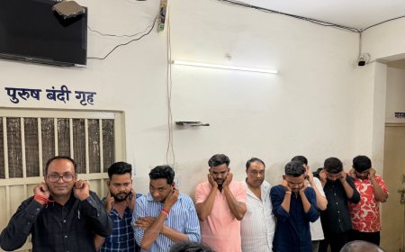 नेहरू नगर में जुआ फड़ पर छापा 9 गिरफ्तार, बीएमडब्ल्यू-थार समेत 45.84 लाख की संपत्ति जब्त