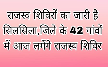 राजस्व शिविरों का जारी है सिलसिला,जिले के 42 गांवों में आज लगेंगे राजस्व शिविर