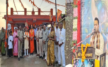 कलियुग में अमृत समान श्रीमद् भागवत कथा,सीपत के बिटकुला गांव में भक्ति की गंगा प्रवाहित