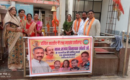 अखिल भारतीय गौ रक्षा महासंघ छत्तीसगढ़ द्वारा संजय विनायक जोशी का जन्मदिन गौ सेवा के साथ मनाया गया