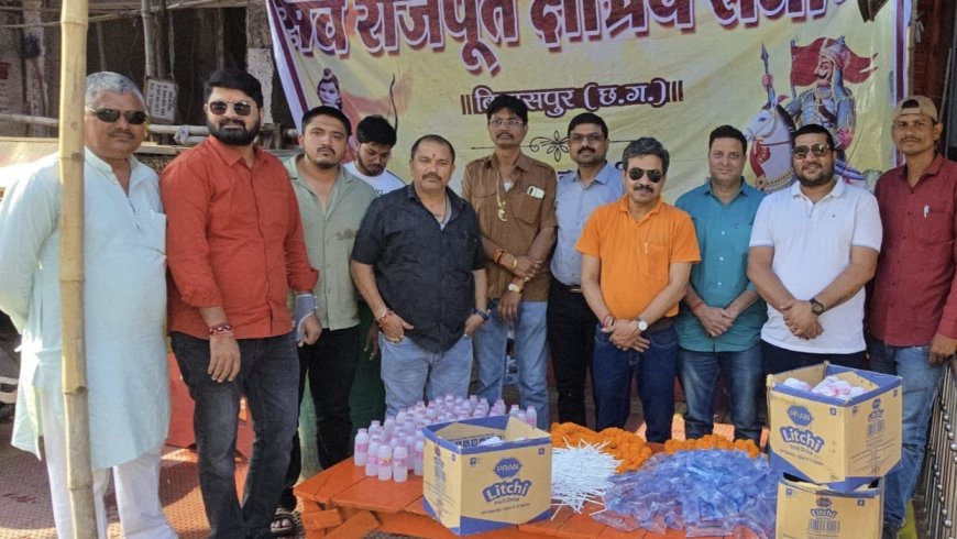 संत शिरोमणि सेन जी महाराज जयंती पर निकली शोभायात्रा का राजपूत समाज ने किया भव्य स्वागत