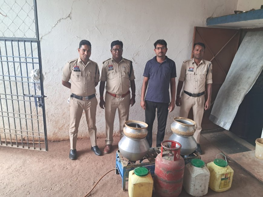 अवैध महुआ शराब की बड़ी खेप के साथ आरोपी गिरफ्तार, कोटा पुलिस की कार्रवाई