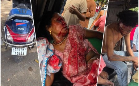 मुंगेली नाका स्कूल के सामने तेज रफ्तार स्कूटी सवार युवक ने साइकिल सवार महिला को मारी जोरदार टक्कर, हालत गंभीर