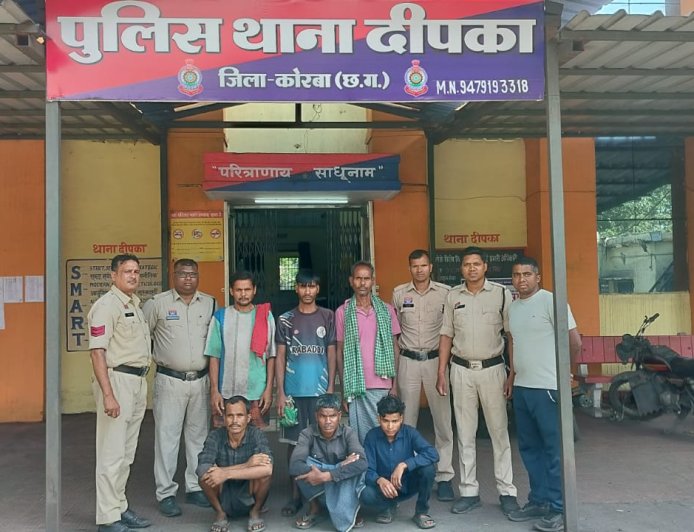 निर्माणाधीन रेलवे लाइन से केबल चोरी करने वाले 6 आरोपी गिरफ्तार,कोरबा पुलिस की बड़ी कार्रवाई