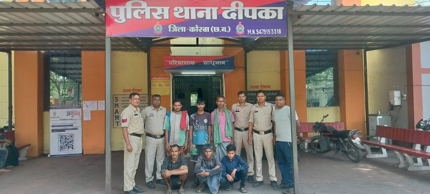 निर्माणाधीन रेलवे लाइन से केबल चोरी करने वाले 6 आरोपी गिरफ्तार,कोरबा पुलिस की बड़ी कार्रवाई