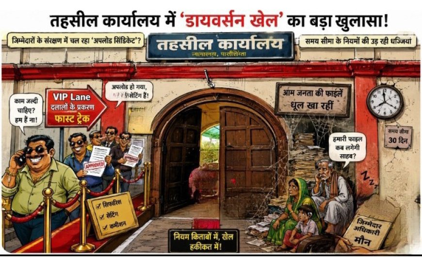 तहसील कार्यालय में ‘डायवर्सन खेल’ का बड़ा खुलासा! दलालों के प्रकरण फास्ट ट्रैक, आम जनता की फाइलें धूल खा रहीं?