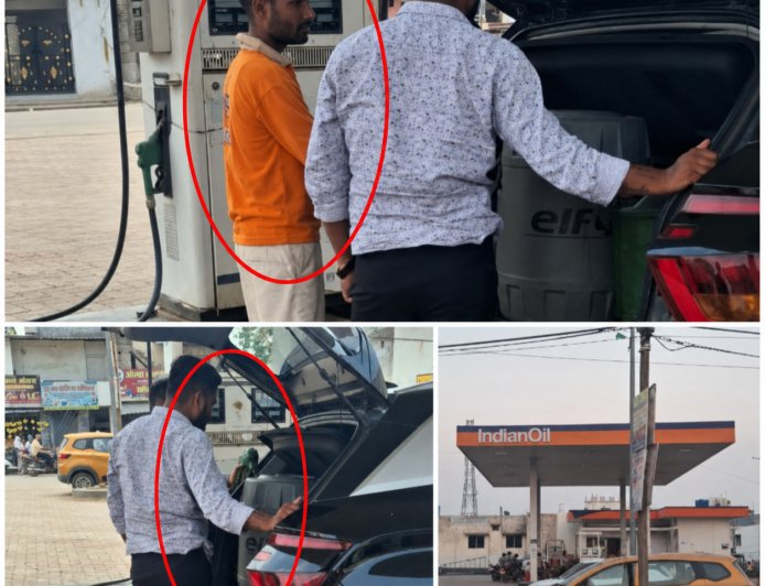 ओमांश किसान सेवा केंद्र मंगला पर बड़ा सवाल: कैमरे चालू थे या बंद, जब कार की डिक्की में भर रहा था पेट्रोल-डीजल