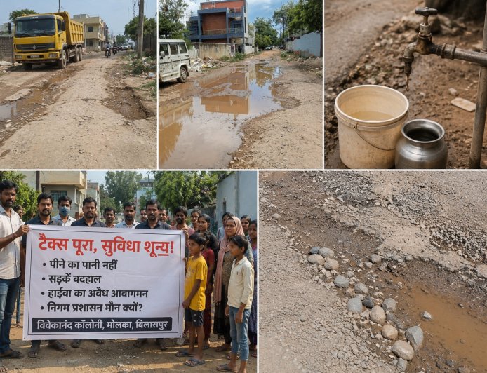 टैक्स पूरा, सुविधाएं शून्य! विवेकानंद कॉलोनी की बदहाली पर फूटा लोगों का गुस्सा, सड़क-पानी के लिए तरस रहे हजारों रहवासी