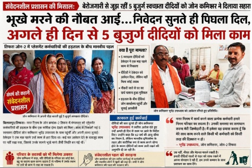 “रोटी का संकट लेकर पहुंचीं बुजुर्ग स्वच्छता दीदियां, जोन कमिश्नर ने दिखाई संवेदनशीलता; अगले ही दिन मिला काम