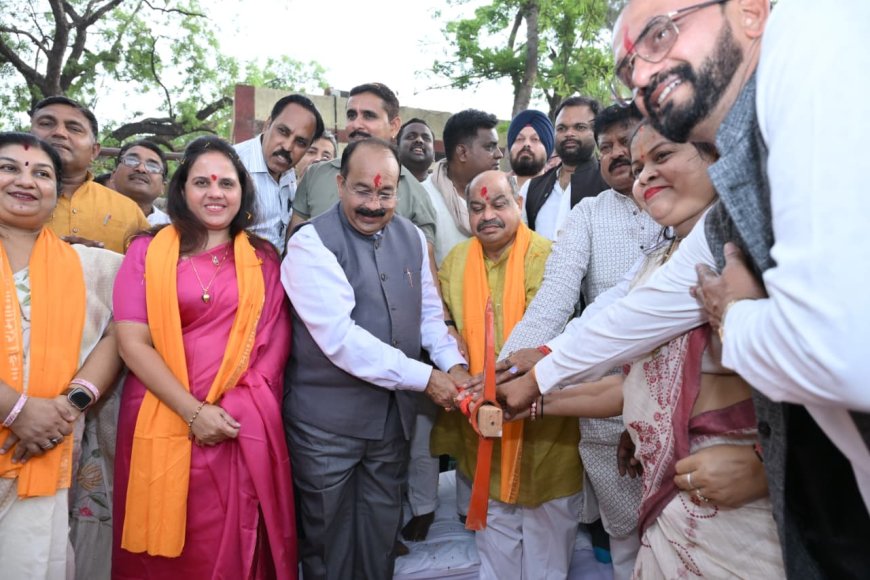 उप मुख्यमंत्री श्री अरुण साव ने 2500 किलोलीटर क्षमता के पानी टंकी निर्माण का किया भूमिपूजन*