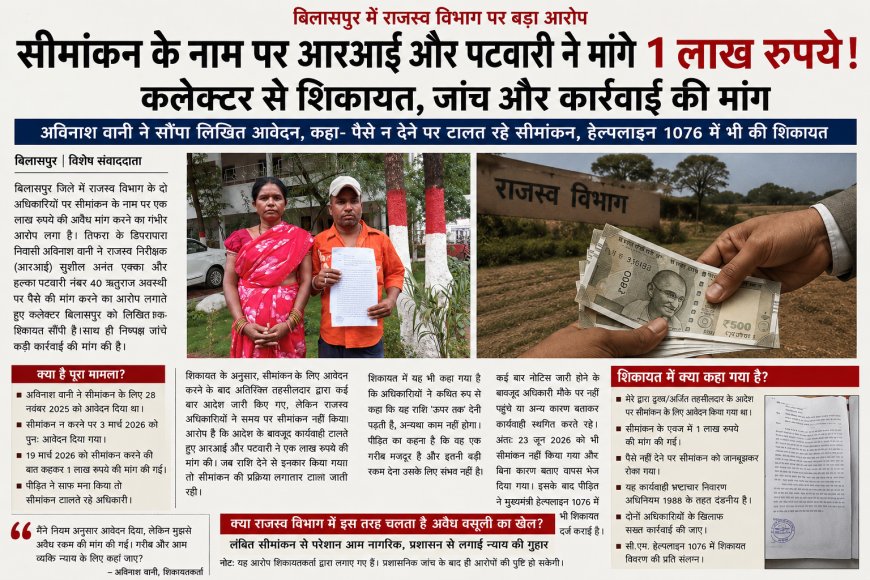 सीमांकन के नाम पर आरआई और पटवारी ने मांगे 1 लाख रुपये! कलेक्टर से शिकायत, जांच और कार्रवाई की मांग