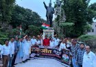 कांग्रेस की विजय यात्रा में त्रिलोक श्रीवास दर्जनों समर्थकों के साथ हुए शामिल