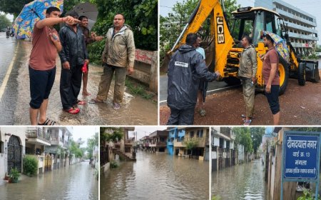 लगातार बारिश से मंगला वार्ड जलमग्न, कई कॉलोनियों और घरों में घुसा पानी; पार्षद रमेश पटेल राहत कार्य में जुटे