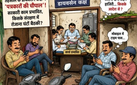तहसील के डायवर्सन कक्ष में 'पत्रकारों की चौपाल'! सरकारी काम प्रभावित, आखिर किसके संरक्षण में रोजाना घंटों बैठकी?