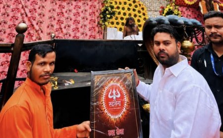 रुद्र सेना एवं अखिल भारतीय हिंदू परिषद के पदाधिकारियों ने लिया सत्यनारायण बाबा जी का आशीर्वाद