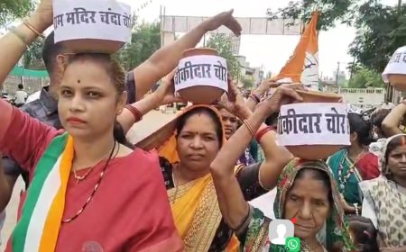 गीतांजलि कौशिक के नेतृत्व में महिलाओं ने निकाली मटकी यात्रा..बोदरी में कांग्रेस का अनोखा प्रदर्शन..