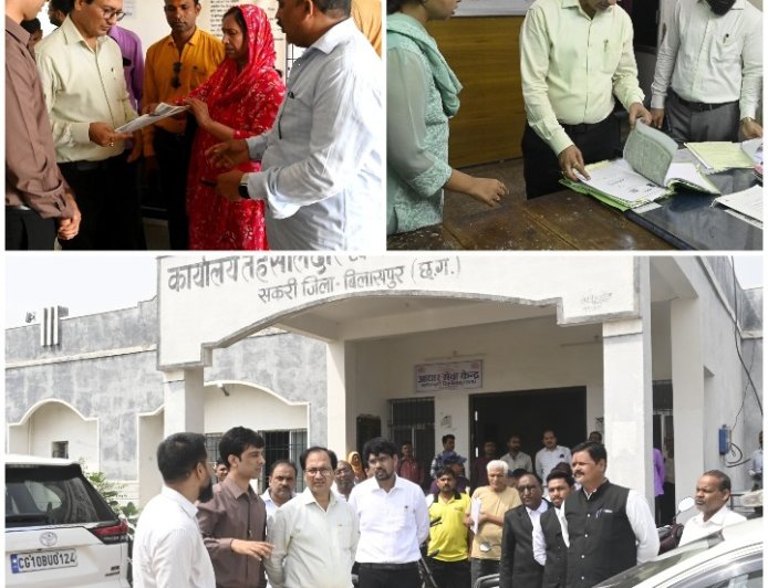 कलेक्टर ने बिलासपुर व सकरी तहसीलों का किया औचक निरीक्षण