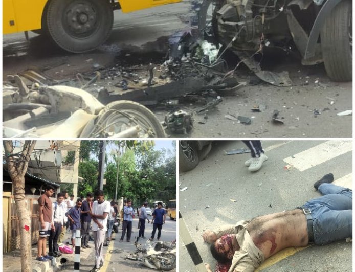 स्मार्ट रोड पर तेज रफ्तार कार का कहर: एक्टिवा सवार को मारी टक्कर, हालत गंभीर; कार में सवार चार नाबालिग छात्र पुलिस की जांच में