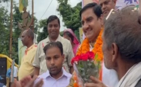 कटघोरा–डोंगरगढ़–मुंगेली रेल लाइन की स्वीकृति पर केंद्रीय मंत्री तोखन साहू का भव्य स्वागत
