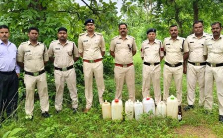 गरियाबंद में आबकारी विभाग की सख्त कार्रवाई, जंगल में छिपाकर रखी 100 लीटर अवैध शराब पकड़ी