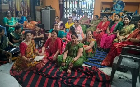 ब्रह्म वनिताएं  परसू सेना की बहनों ने सावन मास में किया भजन कीर्तन का प्रोग्राम