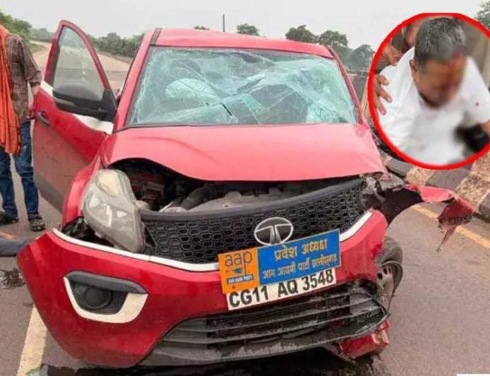 बाइक सवार को बचाने के प्रयास में आम आदमी पार्टी के प्रदेश कार्यकारी अध्यक्ष अभिषेक मिश्रा की कार हाईवे पर बेकाबू होकर दुर्घटनाग्रस्त हो गई, जिसमें वह चोटिल हो गए।