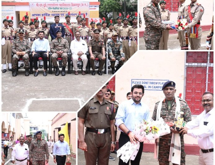 सी.एम. दुबे स्नातकोत्तर महाविद्यालय में 7 सीजी बटालियन के कमांडिंग ऑफिसर कर्नल पी. अनिल कुमार नायडू का भव्य स्वागत