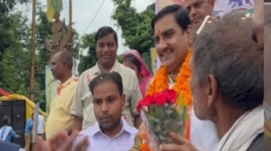 कटघोरा–डोंगरगढ़–मुंगेली रेल लाइन की स्वीकृति पर केंद्रीय मंत्री तोखन साहू का भव्य स्वागत