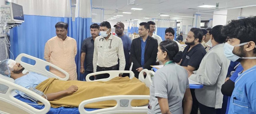जगदलपुर हादसा: वन मंत्री केदार कश्यप ने अस्पताल में घायल जवानों से की मुलाकात, डॉक्टरों को दिए बेहतर इलाज के सख्त निर्देश