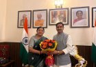 केंद्रीय राज्य मंत्री सावित्री ठाकुर ने की तोखन साहू से सौजन्य भेंट, जनहित और विकास के मुद्दों पर हुई सार्थक चर्चा