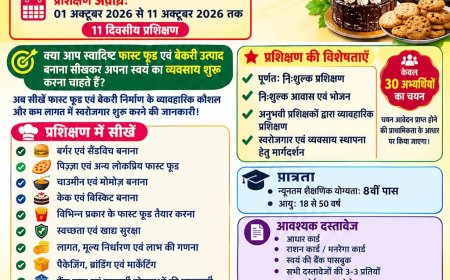 एसबीआई आरसेटी में 1 अक्टूबर से निःशुल्क फास्ट फूड एवं बेकरी प्रशिक्षण