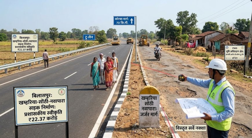 बिलासपुर: खम्हरिया-सोंठी-नवापारा मार्ग बनेगा टू-लेन,