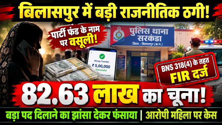 बिलासपुर में राष्ट्रीय पार्टी में बड़ा पद दिलाने के नाम पर 82.63 लाख की ठगी