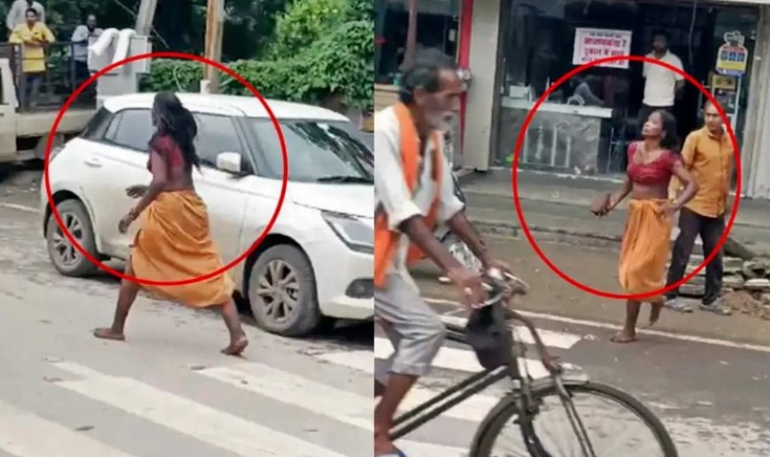 बिलासपुर के गांधी चौक पर मानसिक रूप से विक्षिप्त महिला का तांडव: