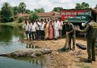 कोटा के खोंगसरा तालाब में पहुंचा विशाल मगरमच्छ, ग्रामीणों में दहशत;