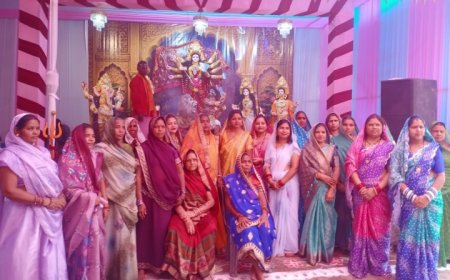 जरहाभाठा ओमनगर में पहली बार विराजमान हुईं मां दुर्गा, महिला समिति ने विधि-विधान से की पूजा-अर्चना 🌺
