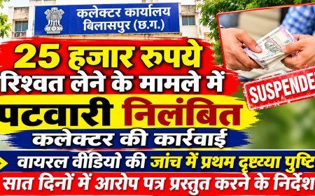 25 हजार रुपये रिश्वत लेने के मामले में पटवारी निलंबित, कलेक्टर की कार्रवाई