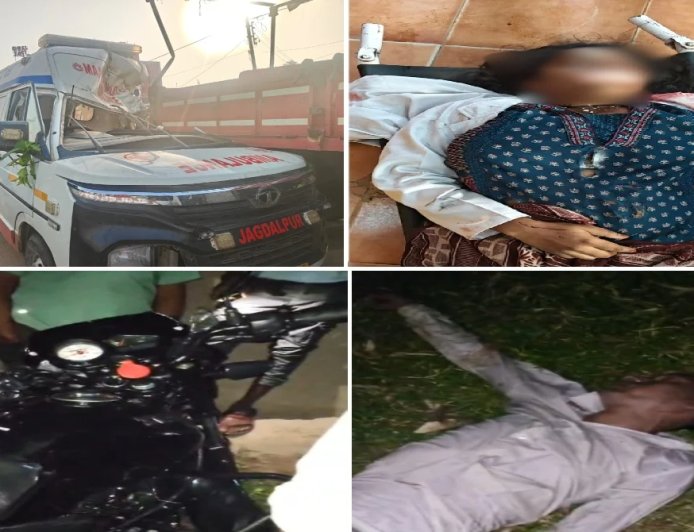 छत्तीसगढ़ में दो भीषण हादसे: धमतरी में शव ले जा रही एम्बुलेंस ट्रैक्टर से टकराई, नर्स की मौत; सूरजपुर में कुएं में गिरी बाइक